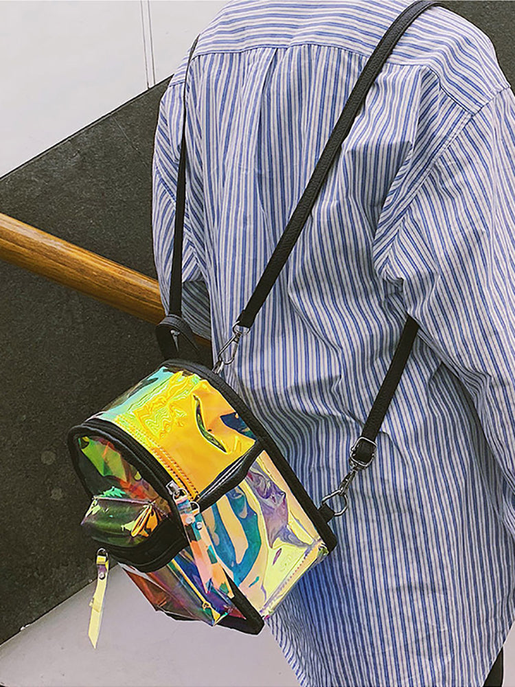 Holographic Curved Top Backpack