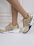 Glitter Leopard Print Casual Sneakers