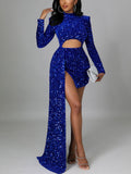 Sequin Irregular Cut Out Dress