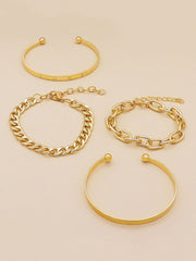 Juego de 4 pulseras Love Gold