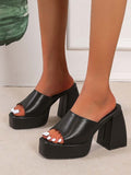 Square Toe Chunky Heel Sandal