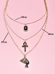 Cross Head Multilayer Necklace