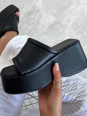 Platform Heel Wedges Slide Sandals