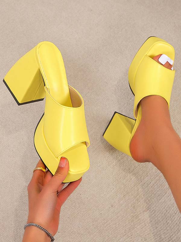 Square Toe Chunky Heel Sandal