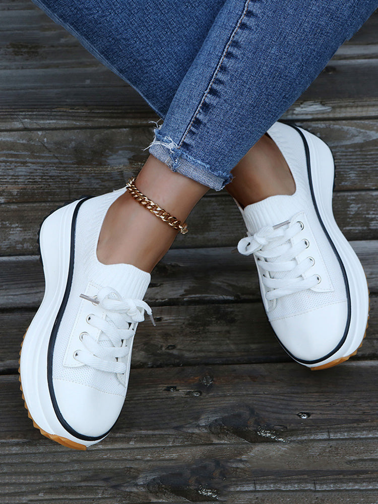 Knit Lace-Up Sneaker