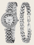 Rhinestone Watches Bracelet Set