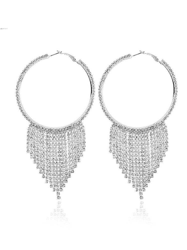 Rhinestone Hoop Earrings