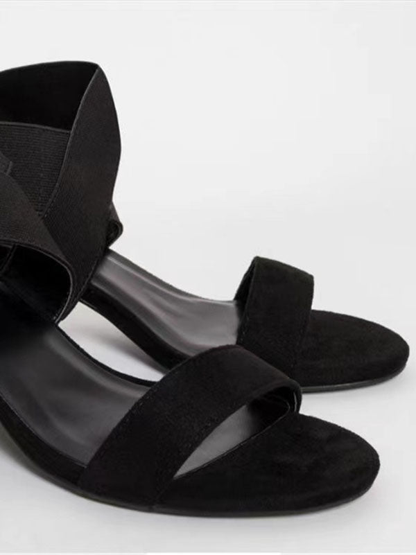 Round Toe Chunky Heel Sandal