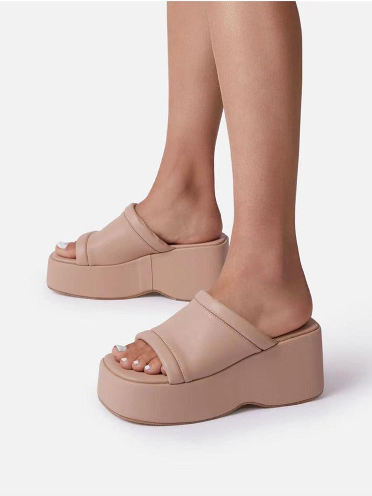 Platform Heel Wedges Slide Sandals