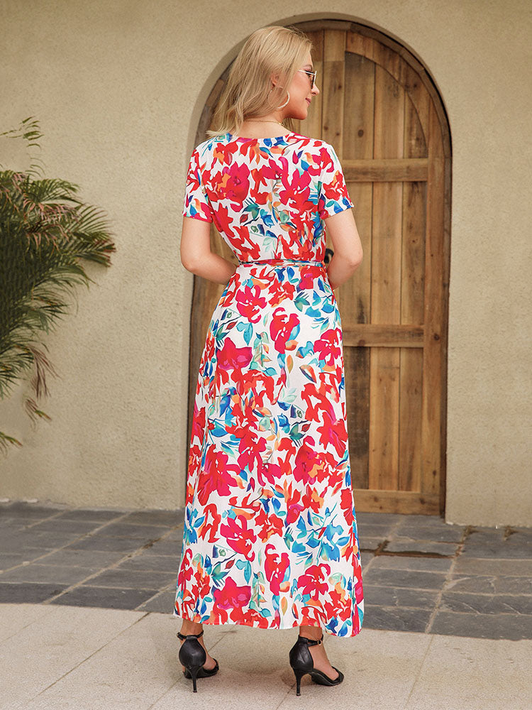 Floral Printed Bodycon Maxi Dress