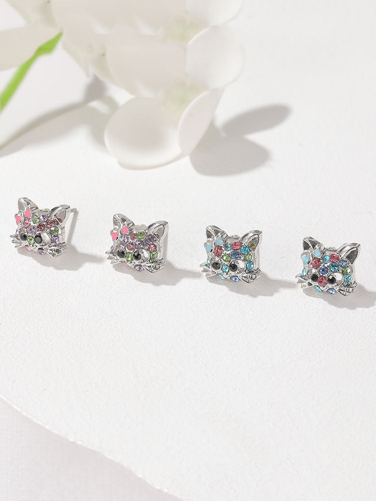 Conjunto de joyas de gato de cristal