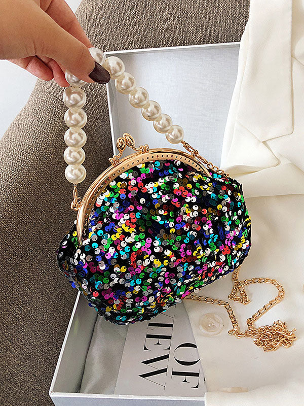 Sequin Pearl Evening Mini Bag