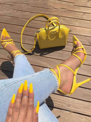 Pointed Toe Stiletto Heel Sandals