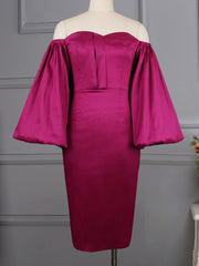 Lantern Sleeve Evening Dress