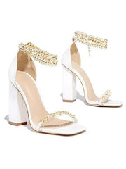 Chain High-Heel Sandals