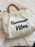 Summer Vibe Tassel Tote Bag