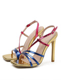 Colorblock Ankle Strap Heels