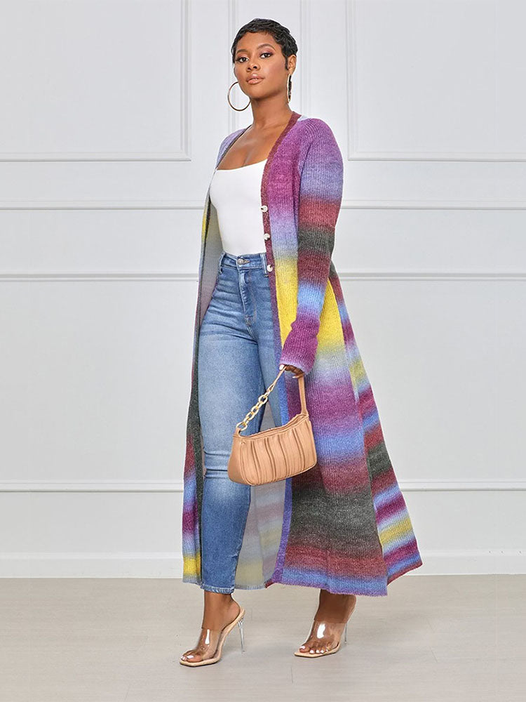 Colorful Striped Pit Cardigan