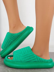 Towel Round Toe Platform Slides