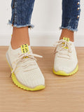 Casual Breathable Lace Up Knitted Sneakers
