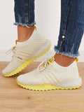 Casual Breathable Lace Up Knitted Sneakers