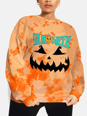 Halloween Langarm Kürbis Pullover Tops