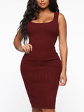 Knitted Turtleneck Sweaters & Tank Dress Set