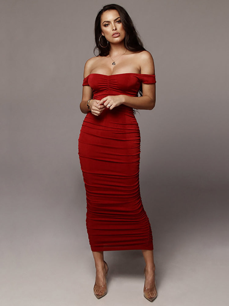 Bodycon Velvet Midi Dress