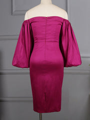 Lantern Sleeve Evening Dress