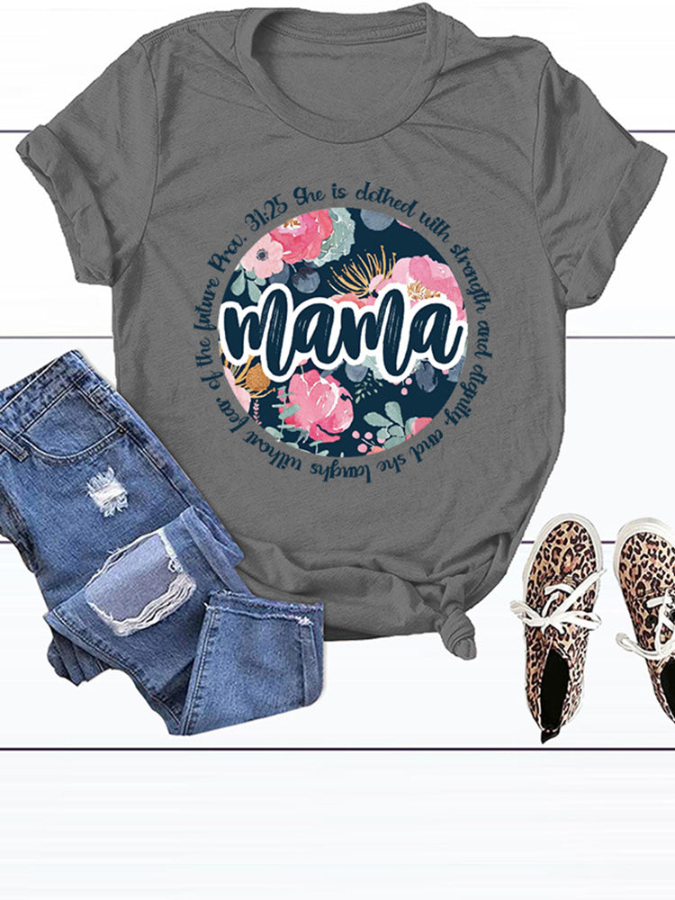 Camiseta suelta informal de mamá