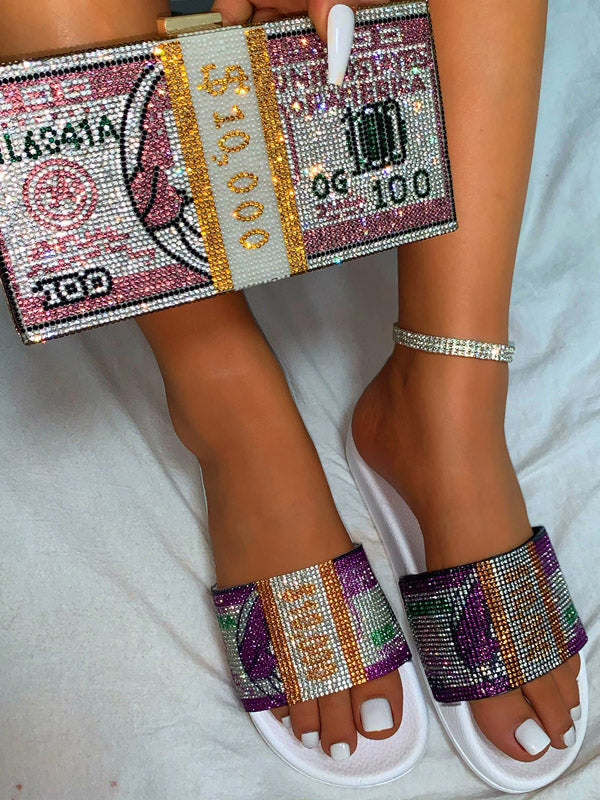 Rhinestone Dollar Slippers
