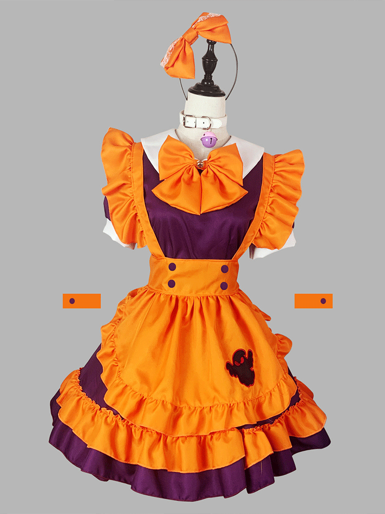 Vestido de mucama de calabaza para Halloween