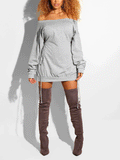Lace Up Off Shoudler Mini Dress