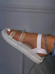 Chain Decor Flat Sandals