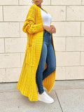 Knitted Solid Pocket Sweater Cardigan