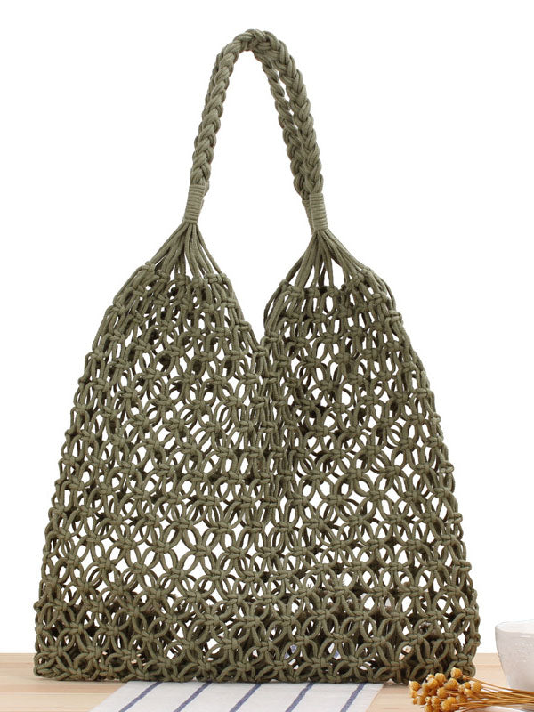 Rope Weaving Hollow Tote