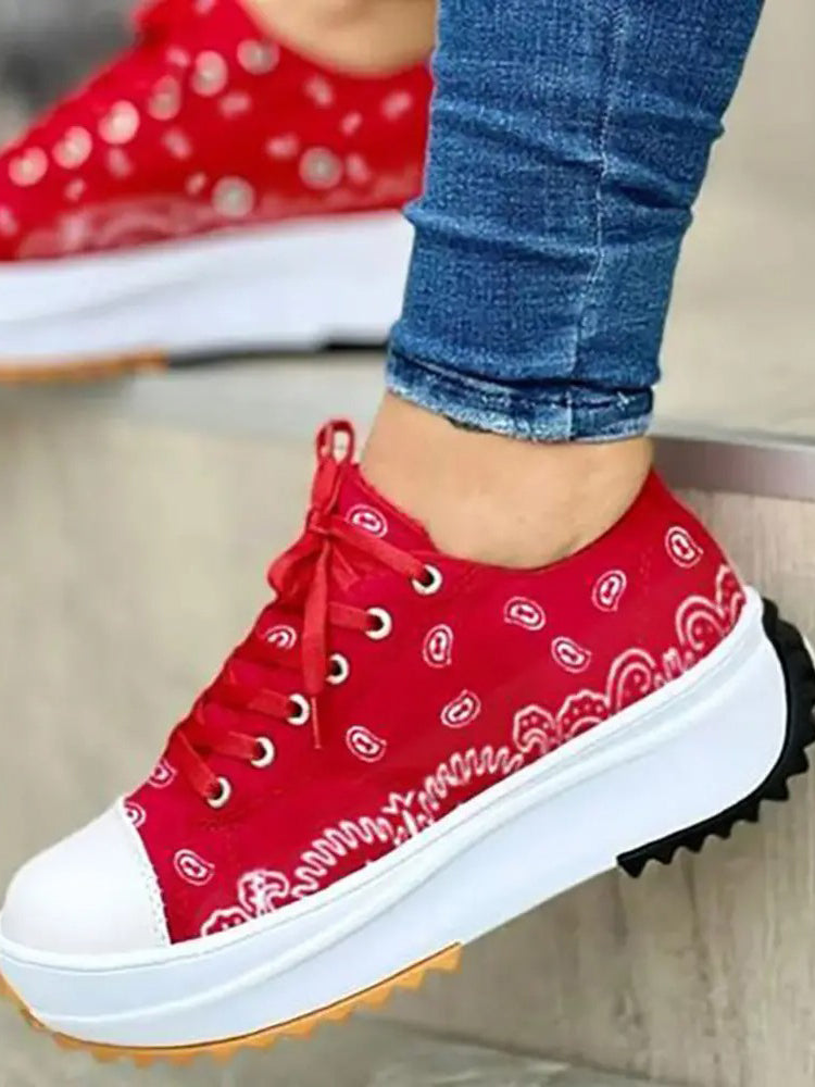 Color Blocking Pattern Convas Sneaker