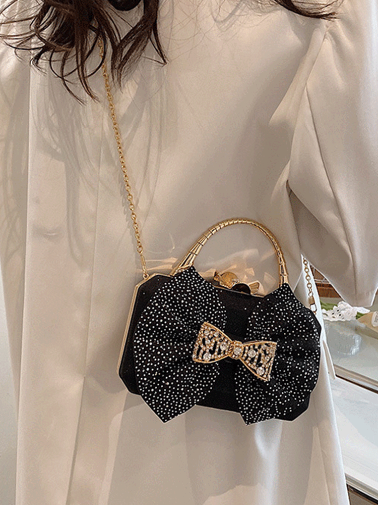 Bow Sequine Party Handbag