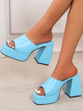 Square Toe Chunky Heel Sandal