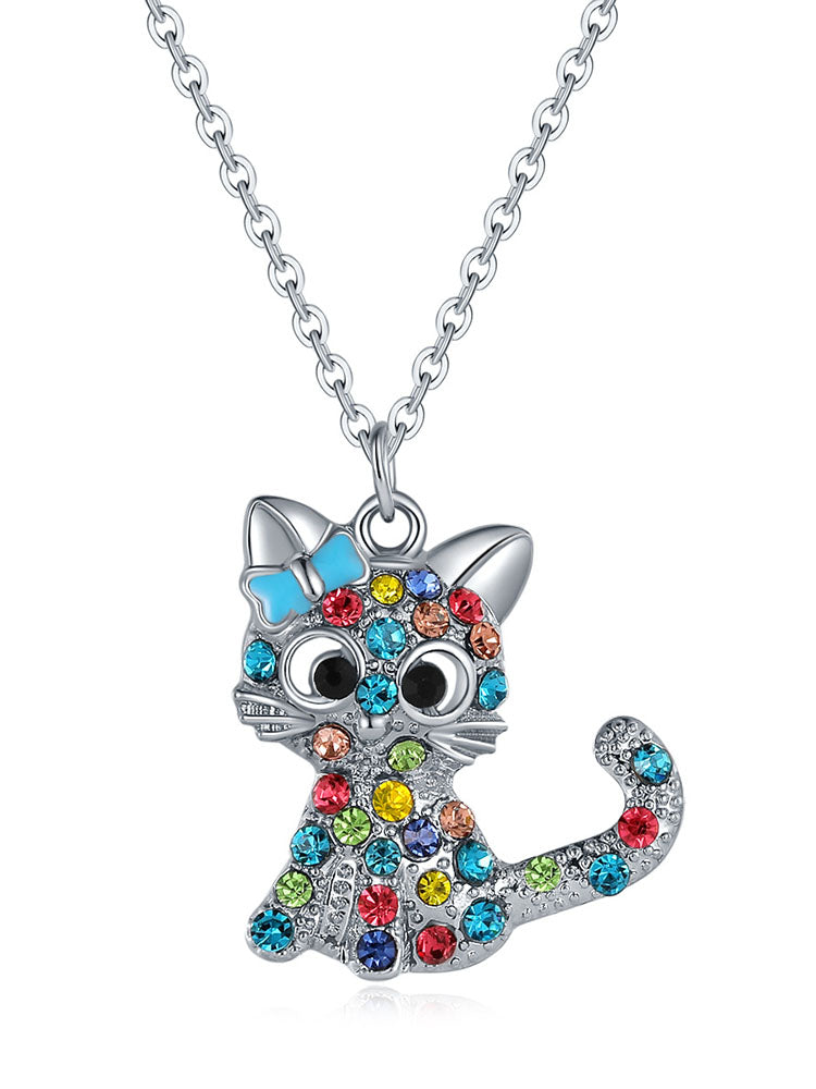 Crystal Cat Jewelry Set