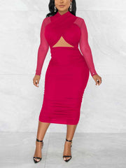 Bodycon Mesh Cut Out Party Dresses