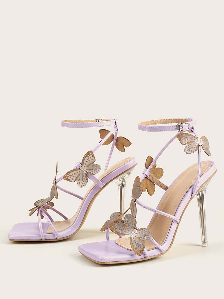 Sandalen mit Schmetterlings-Stilettoabsatz