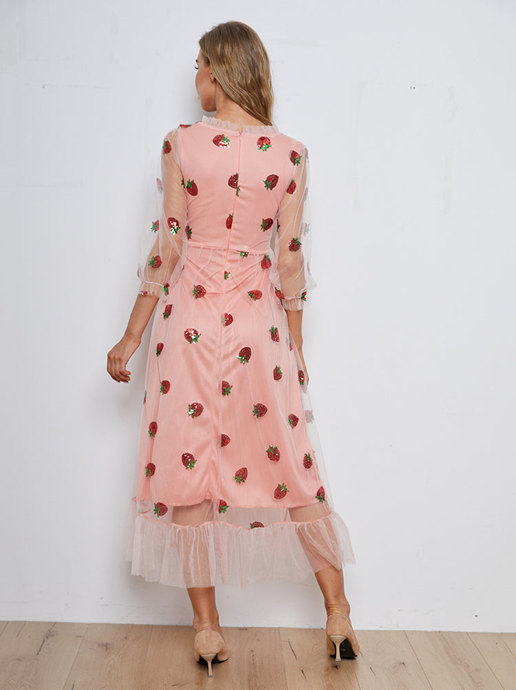 Strawberry Sequin Sweet Dress