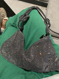 Rhinestone Knotted Zipper Bag