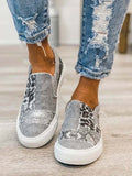 Snake Leopard Print Slip-on Canvas