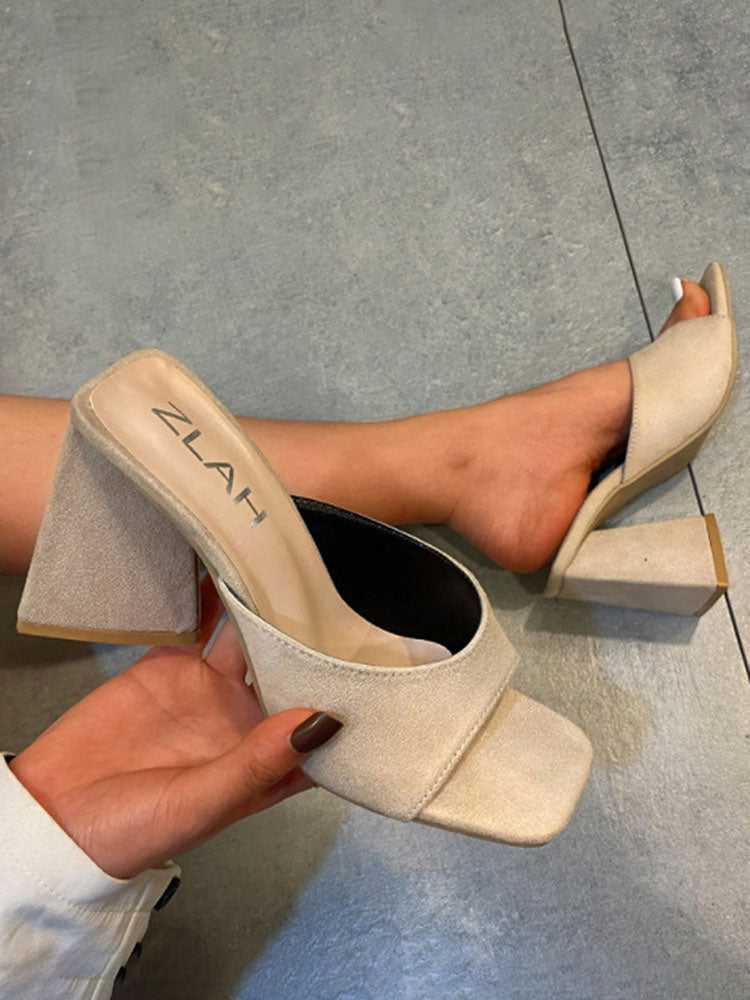 Square Toe Pumps High Heel