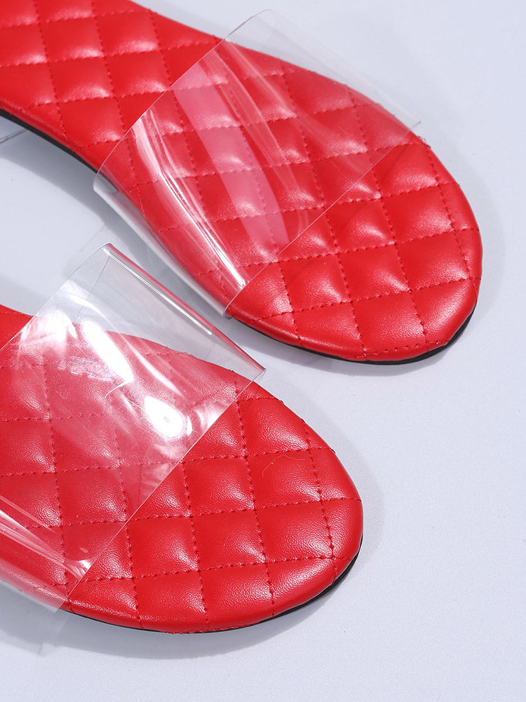 Clear Band Slide Flat Slippers