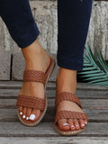 Braided Double Strap Flat Slides