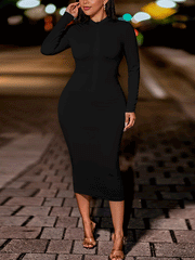 Bodycon Drawstring Cutout Midi Dress