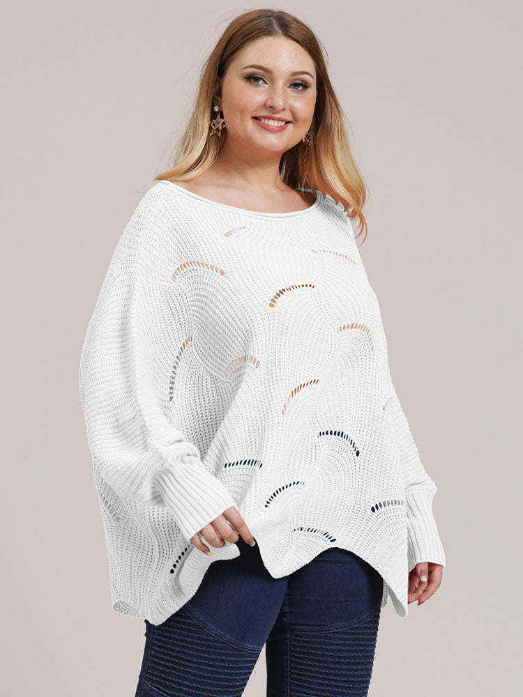 Round Neck Cut-Out Sweater